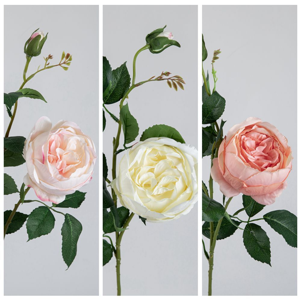 DY1-1404 Hot Sale Manufactory Artificial Flower Big size Single Stem H 73 cm/2 heads Rose For Garden Wedding Decoration