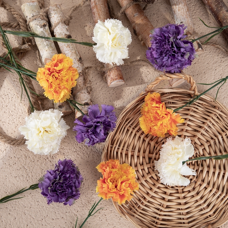 DY1-492 Factory Direct Sale Mother's Day Artificial Flower Fabric Simulated Long Stem Carnation Spray For Flower Wall Backdrop