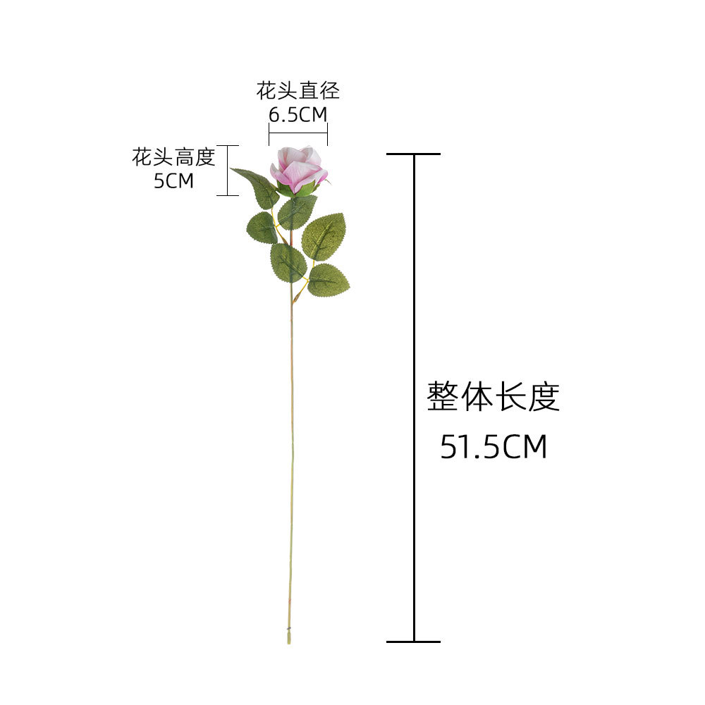 MW03340 Real Touch Silk White Rose Artificial Velvet Rose Latex Flowers Single Stem For Wedding Decoration Artificial Flowers
