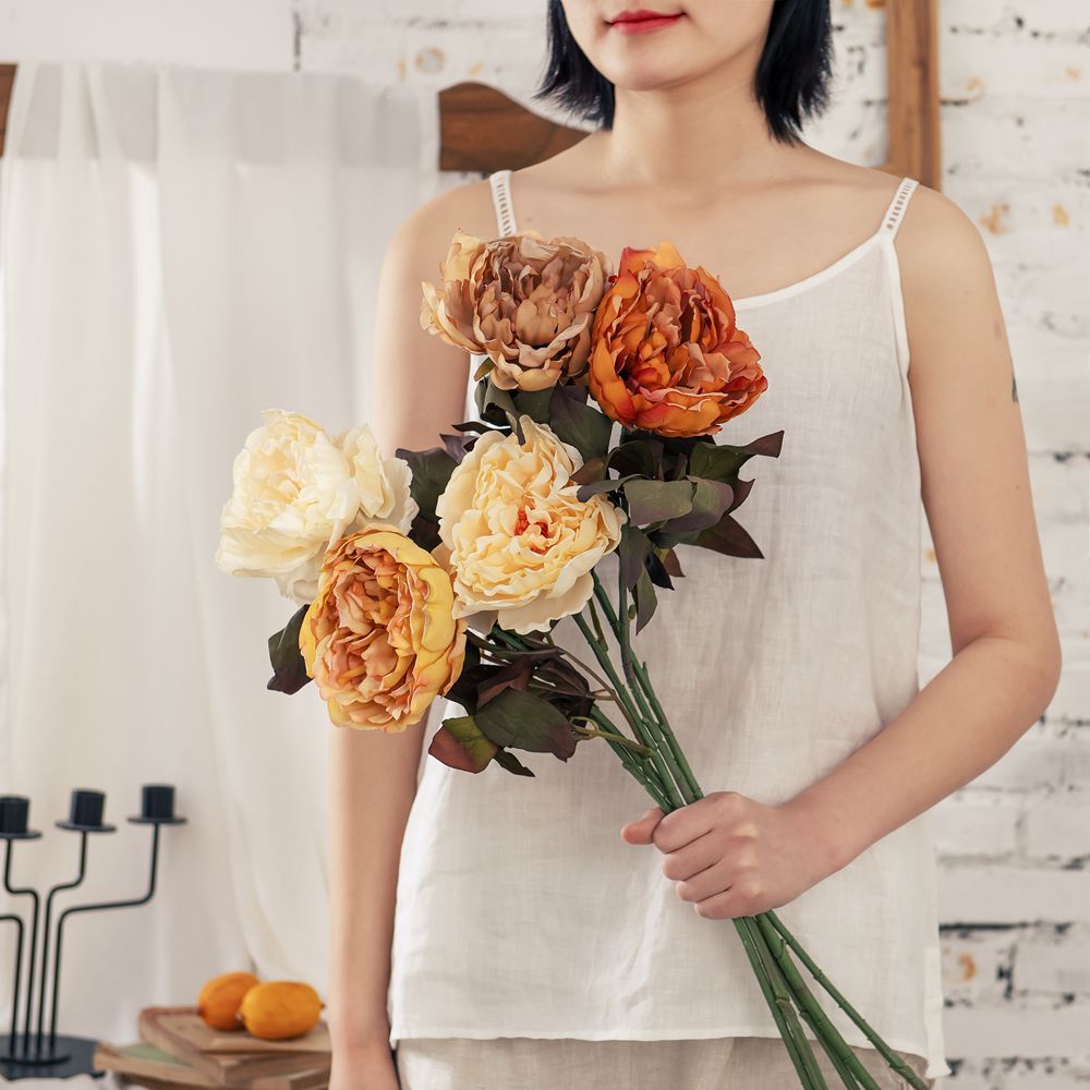 DY1-4298 New Design Artificial Flower Artifical Silk Peony For Valentine's Day gift