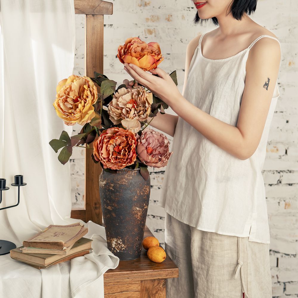 DY1-4298 New Design Artificial Flower Artifical Silk Peony For Valentine's Day gift