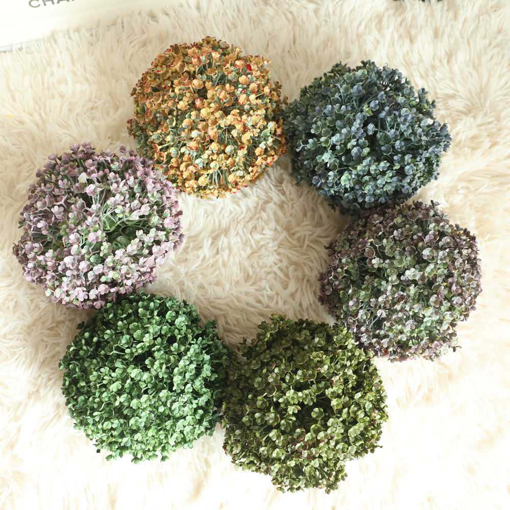 DY1-2531A Hot Selling Pastoral Grass Plant Topiary wedding christmas Boxwood Ball decoration for Wedding Decoration