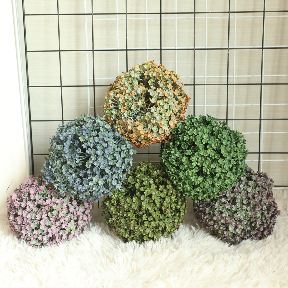 DY1-2531A Hot Selling Pastoral Grass Plant Topiary wedding christmas Boxwood Ball decoration for Wedding Decoration