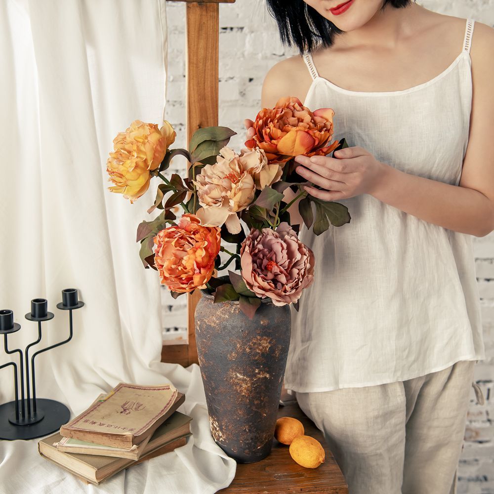 DY1-4298 New Design Artificial Flower Artifical Silk Peony For Valentine's Day gift