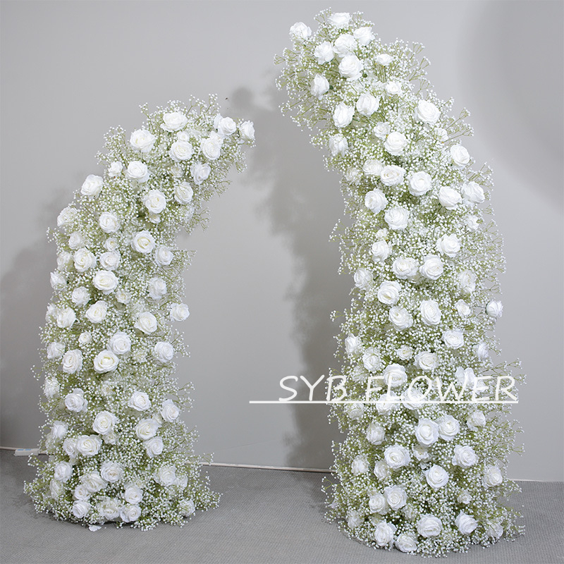 Customized Wedding Arch Silk Artificial Flowers Gate Flowers Wedding Arch Backdrop For Wedding Entrance Decoration