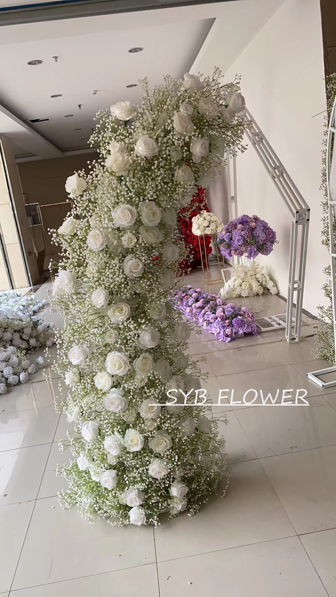 Customized Wedding Arch Silk Artificial Flowers Gate Flowers Wedding Arch Backdrop For Wedding Entrance Decoration