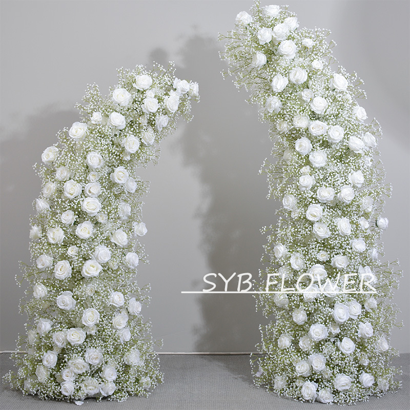 Customized Wedding Arch Silk Artificial Flowers Gate Flowers Wedding Arch Backdrop For Wedding Entrance Decoration