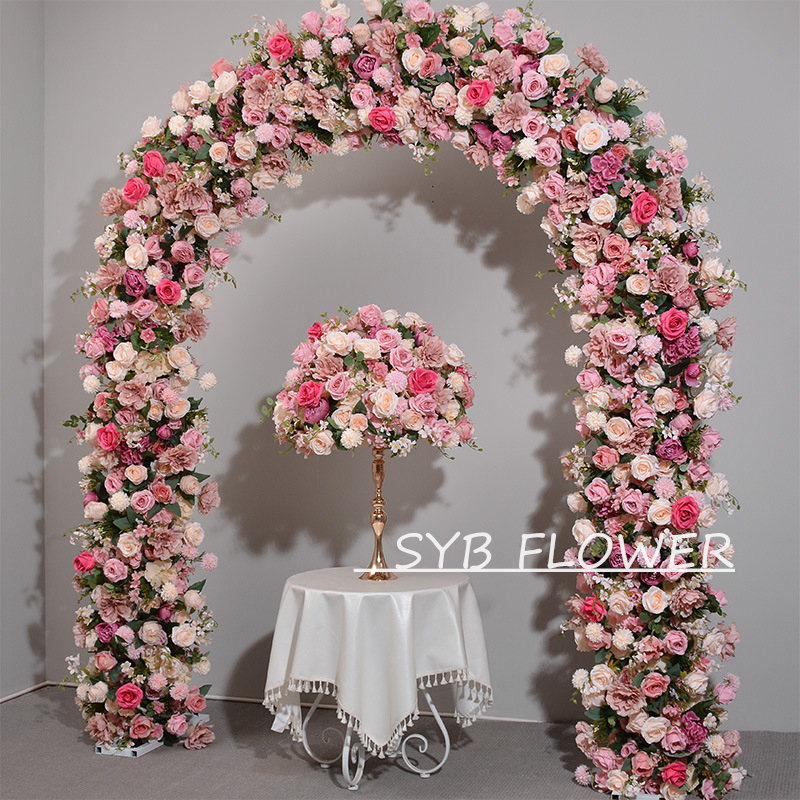 Customized Wedding Arch Silk Artificial Flowers Gate Flowers Wedding Arch Backdrop For Wedding Entrance Decoration