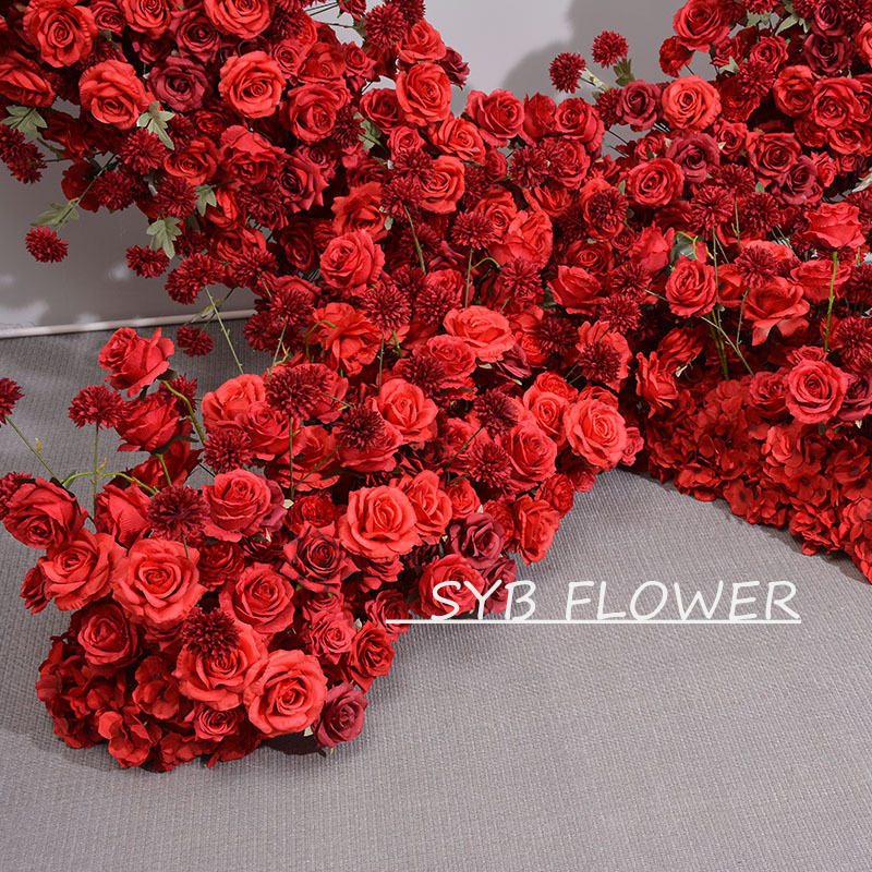 Wedding Decoration Heart Shaped Arch with Flower Backdrop Stand Red Rose Flower Arrangement Heart Flower Arch for Events Decor