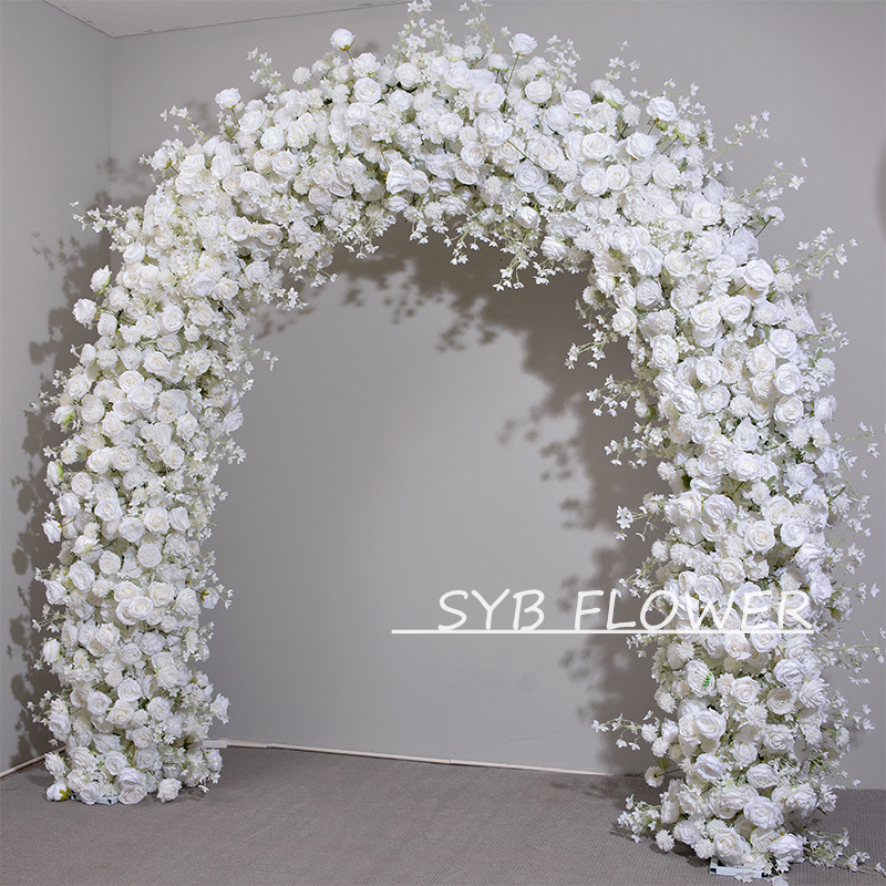 Customized Wedding Arch Silk Artificial Flowers Gate Flowers Wedding Arch Backdrop For Wedding Entrance Decoration