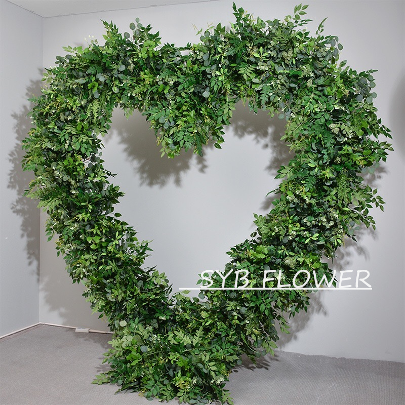 Wedding Decoration Heart Shaped Arch with Flower Backdrop Stand Red Rose Flower Arrangement Heart Flower Arch for Events Decor