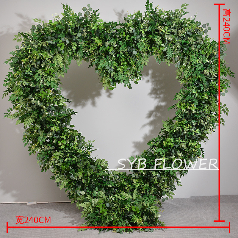 Wedding Decoration Heart Shaped Arch with Flower Backdrop Stand Red Rose Flower Arrangement Heart Flower Arch for Events Decor