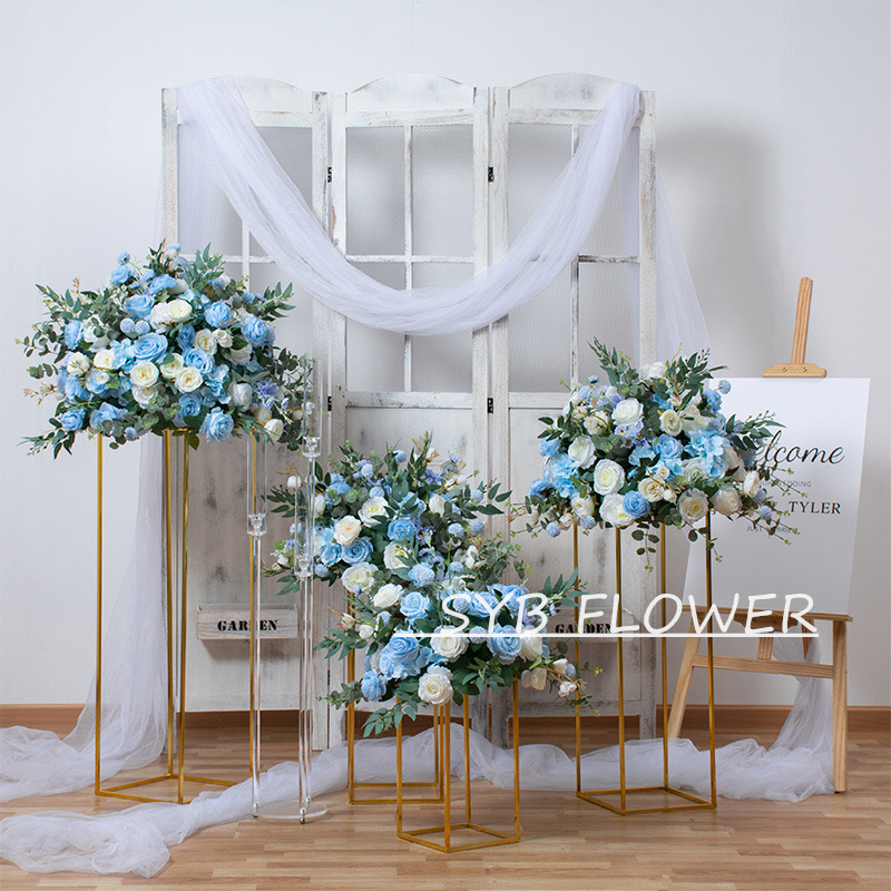 Customized Wedding flower ball Silk Artificial Flowers Gate Wedding flower ball Backdrop For Wedding Entrance Decoration