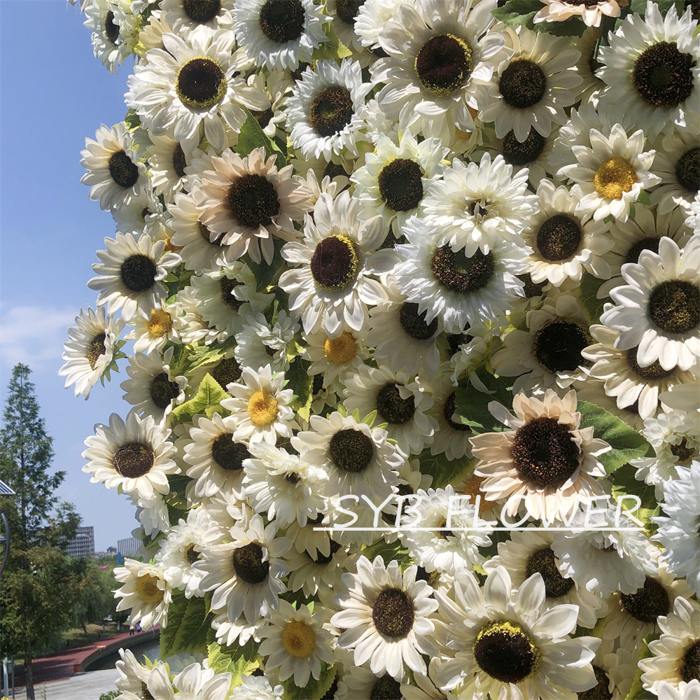 #302 Customized 3D/5D Cloth Back Roll up Articifial Flower Wall Backdrop For Wedding Event Party Decoration