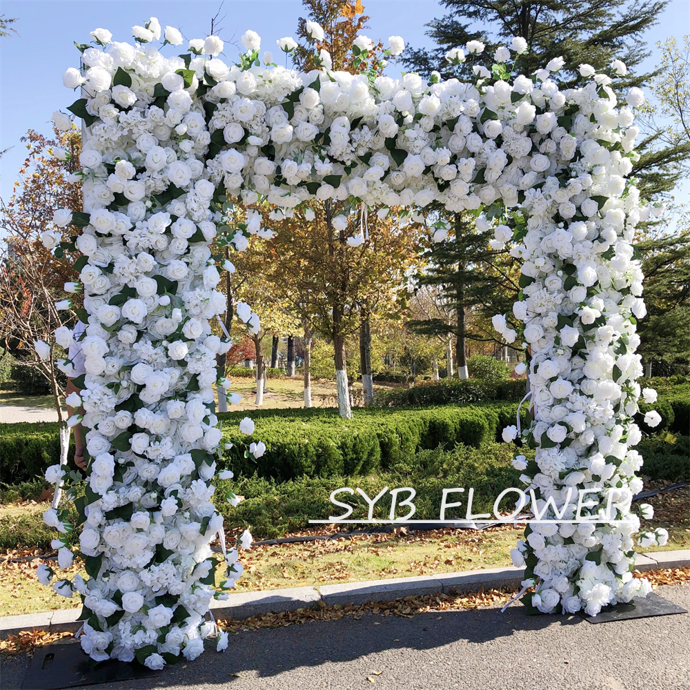 AC-034 Customized Wedding Arch Silk Artificial Flowers Gate Flowers Wedding Arch Backdrop For Wedding Entrance Decoration
