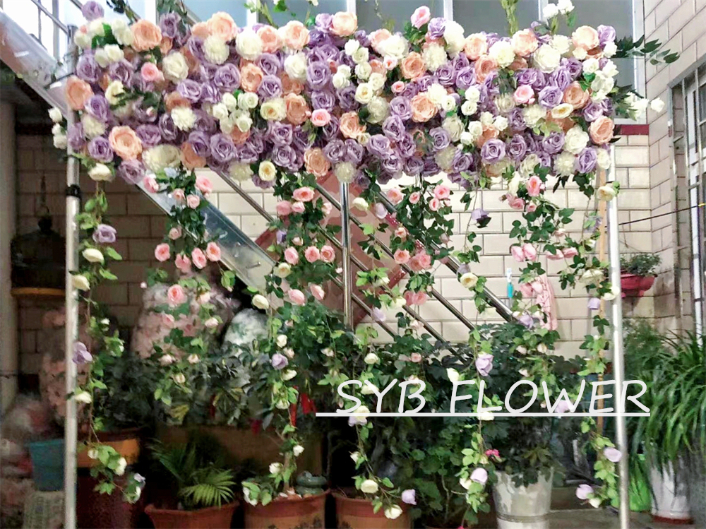 AC-006 Customized Wedding Arch Silk Artificial Flowers Gate Flowers Wedding Arch Backdrop For Wedding Entrance Decoration