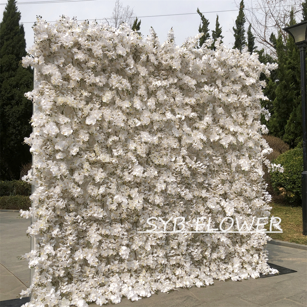 #268 Customized 3D/5D Cloth Back Roll up Articifial Flower Wall Backdrop For Wedding Event Party Decoration