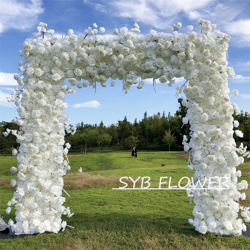 AC-004 Customized Wedding Arch Silk Artificial Flowers Gate Flowers Wedding Arch Backdrop For Wedding Entrance Decoration