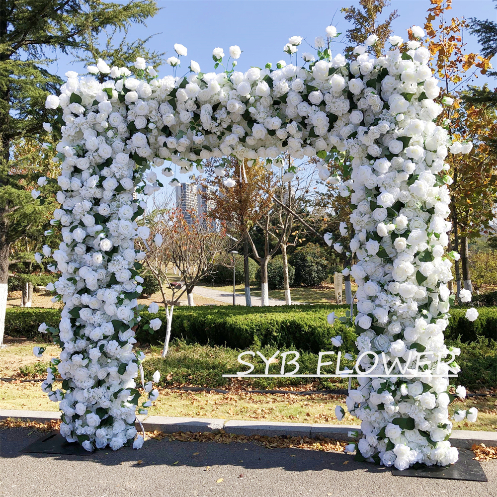 AC-034 Customized Wedding Arch Silk Artificial Flowers Gate Flowers Wedding Arch Backdrop For Wedding Entrance Decoration
