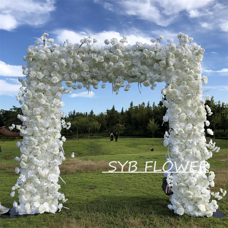 AC-004 Customized Wedding Arch Silk Artificial Flowers Gate Flowers Wedding Arch Backdrop For Wedding Entrance Decoration