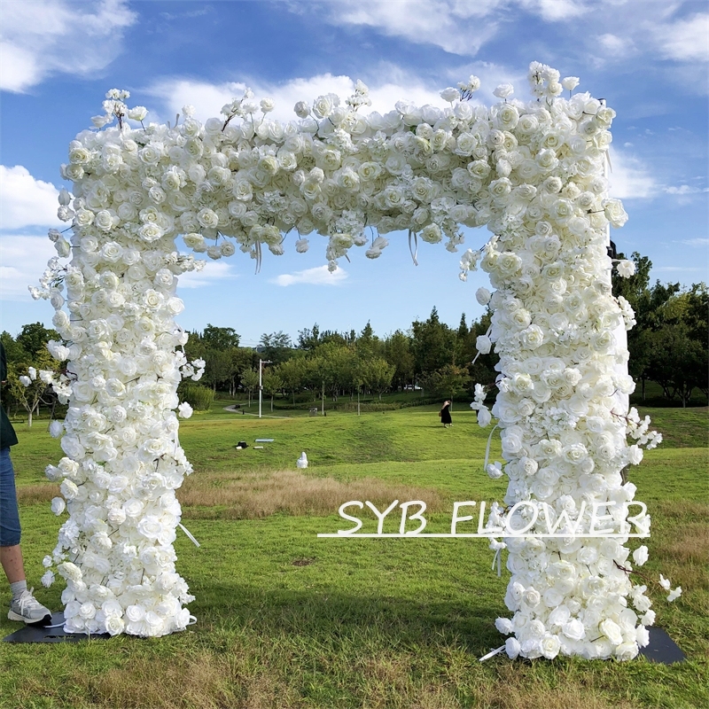 AC-004 Customized Wedding Arch Silk Artificial Flowers Gate Flowers Wedding Arch Backdrop For Wedding Entrance Decoration