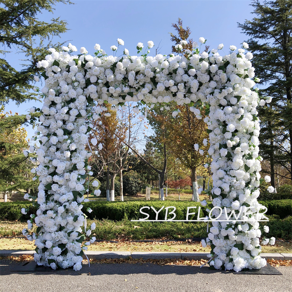 AC-034 Customized Wedding Arch Silk Artificial Flowers Gate Flowers Wedding Arch Backdrop For Wedding Entrance Decoration