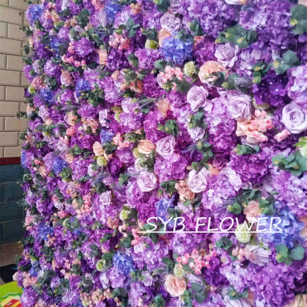 #252 Customized 3D/5D Cloth Back Roll up Articifial Flower Wall Backdrop For Wedding Event Party Decoration