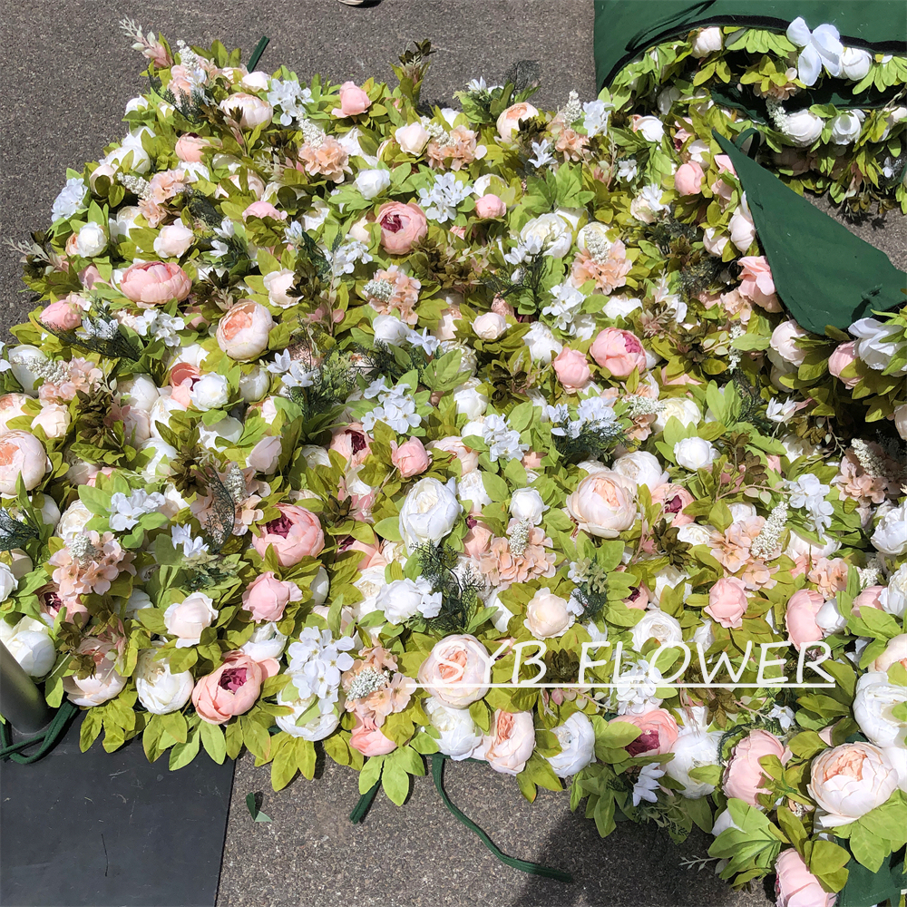 #049 Customized 3D/5D Cloth Back Roll up Articifial Flower Wall Backdrop For Wedding Event Party Decoration
