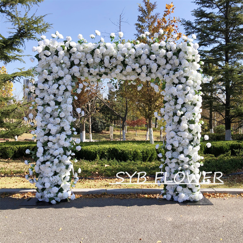AC-034 Customized Wedding Arch Silk Artificial Flowers Gate Flowers Wedding Arch Backdrop For Wedding Entrance Decoration