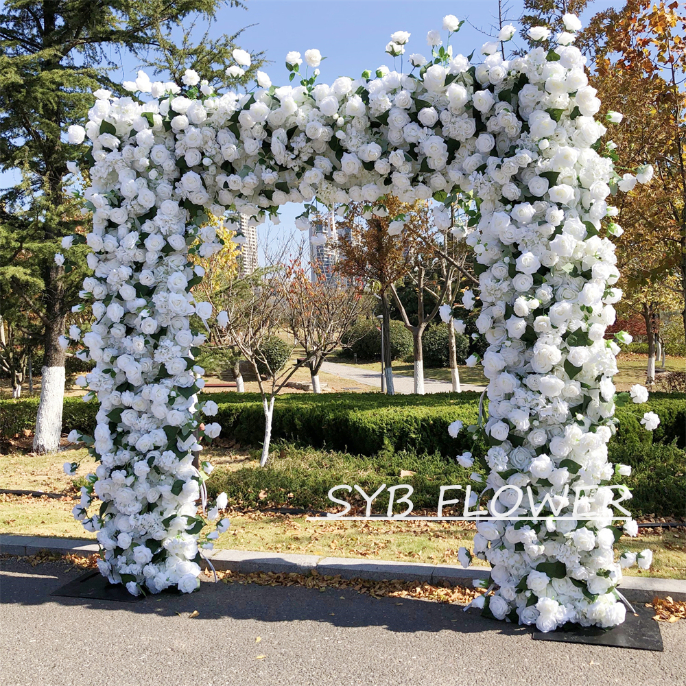 AC-034 Customized Wedding Arch Silk Artificial Flowers Gate Flowers Wedding Arch Backdrop For Wedding Entrance Decoration