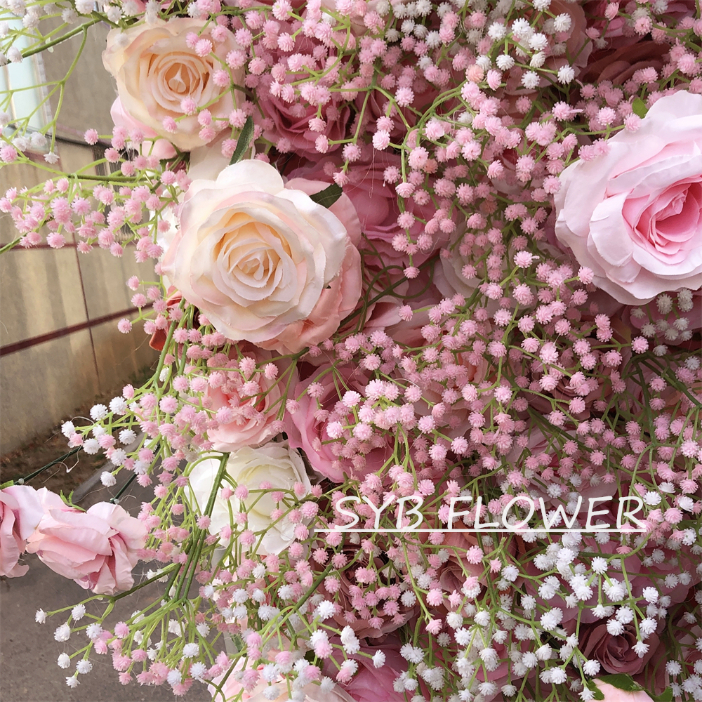 #269 Customized 3D/5D Cloth Back Roll up Articifial Flower Wall Backdrop For Wedding Event Party Decoration