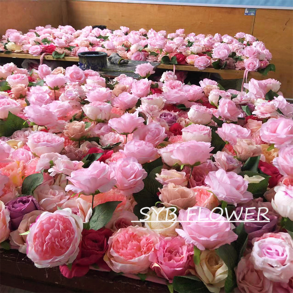 #041 Customized 3D/5D Cloth Back Roll up Articifial Flower Wall Backdrop For Wedding Event Party Decoration