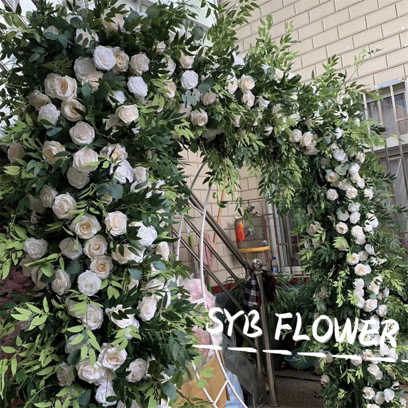 AC-003 Customized Wedding Arch Silk Artificial Flowers Gate Flowers Wedding Arch Backdrop For Wedding Entrance Decoration