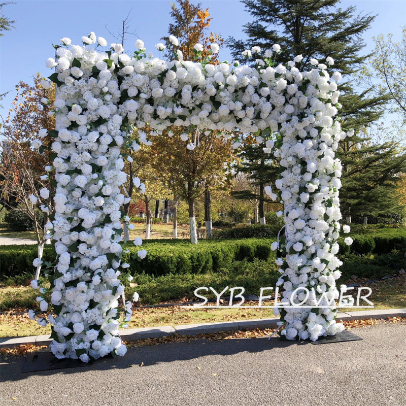 AC-034 Customized Wedding Arch Silk Artificial Flowers Gate Flowers Wedding Arch Backdrop For Wedding Entrance Decoration