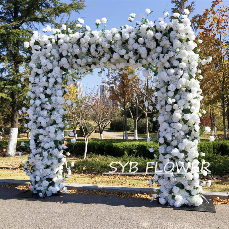 AC-034 Customized Wedding Arch Silk Artificial Flowers Gate Flowers Wedding Arch Backdrop For Wedding Entrance Decoration