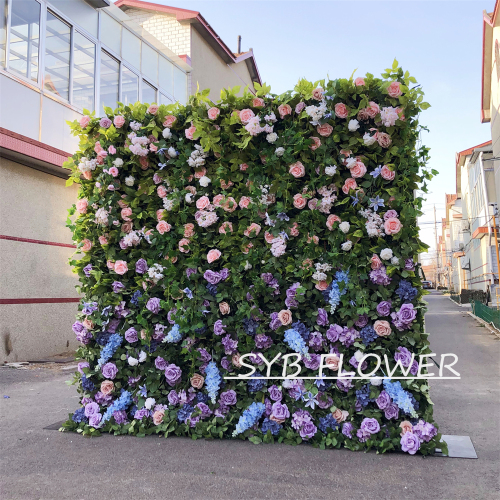 #272 Customized 3D/5D Cloth Back Roll up Articifial Flower Wall Backdrop For Wedding Event Party Decoration