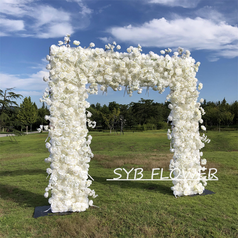 AC-004 Customized Wedding Arch Silk Artificial Flowers Gate Flowers Wedding Arch Backdrop For Wedding Entrance Decoration
