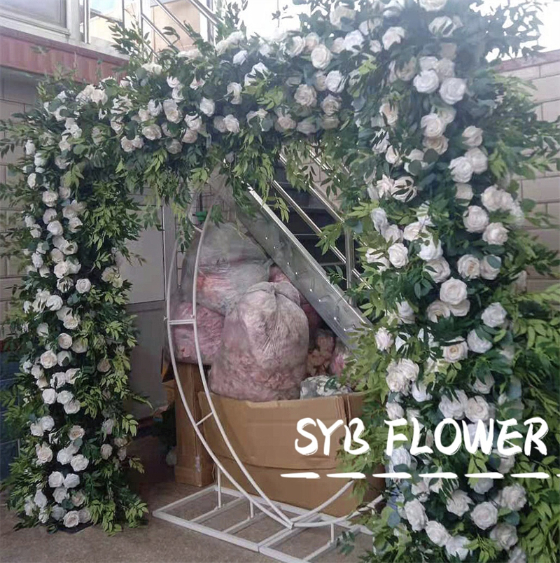 AC-003 Customized Wedding Arch Silk Artificial Flowers Gate Flowers Wedding Arch Backdrop For Wedding Entrance Decoration