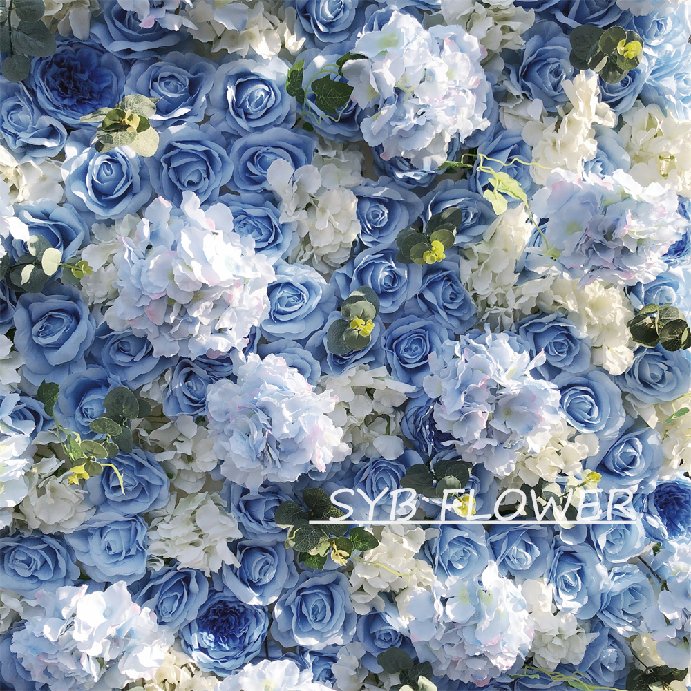 #067 Customized 3D/5D Cloth Back Roll up Articifial Flower Wall Backdrop For Wedding Event Party Decoration