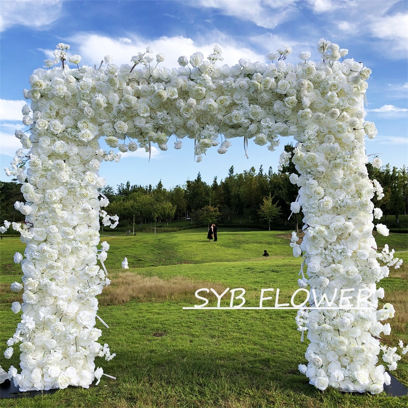 AC004 Customized Wedding Arch Silk Artificial Flowers Gate Flowers