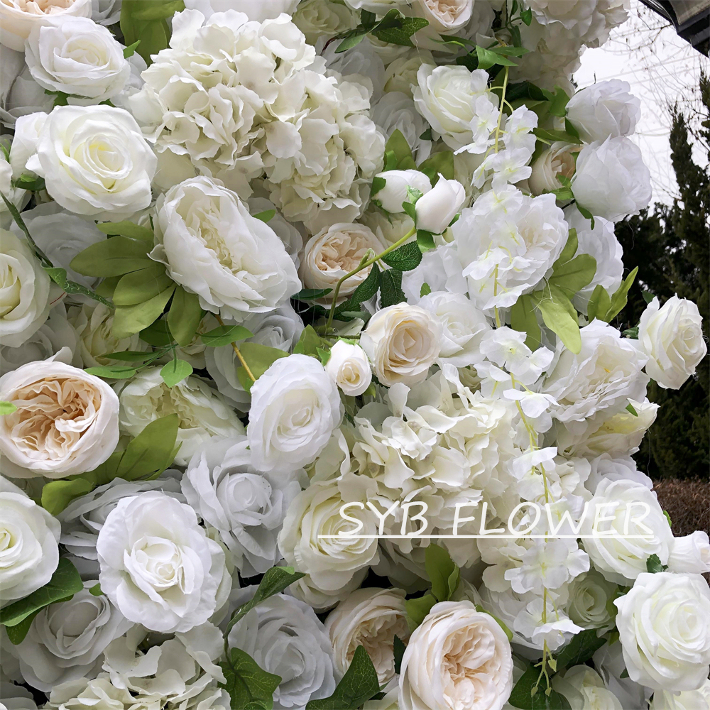 #263 Customized 3D/5D Cloth Back Roll up Articifial Flower Wall Backdrop For Wedding Event Party Decoration