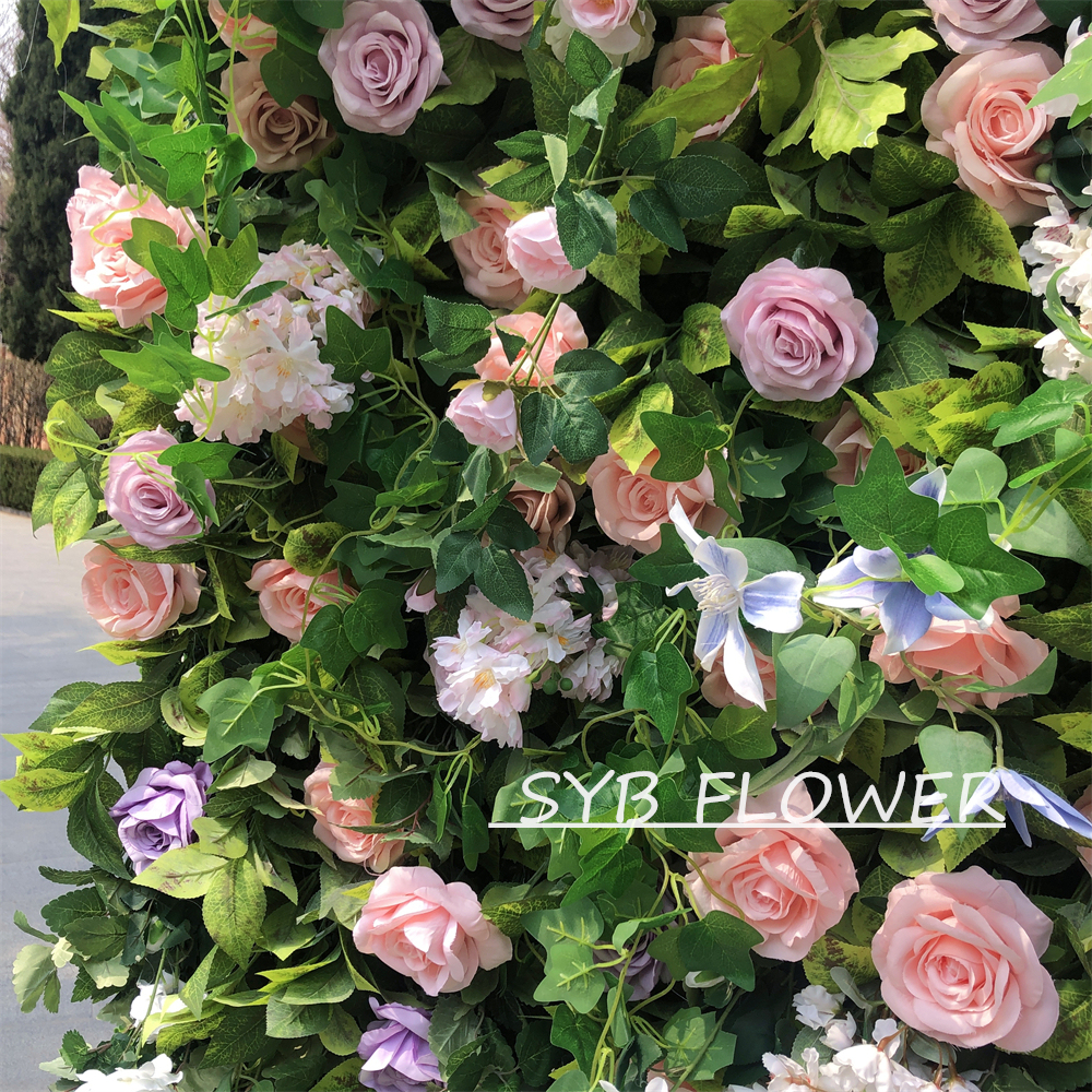 #272 Customized 3D/5D Cloth Back Roll up Articifial Flower Wall Backdrop For Wedding Event Party Decoration