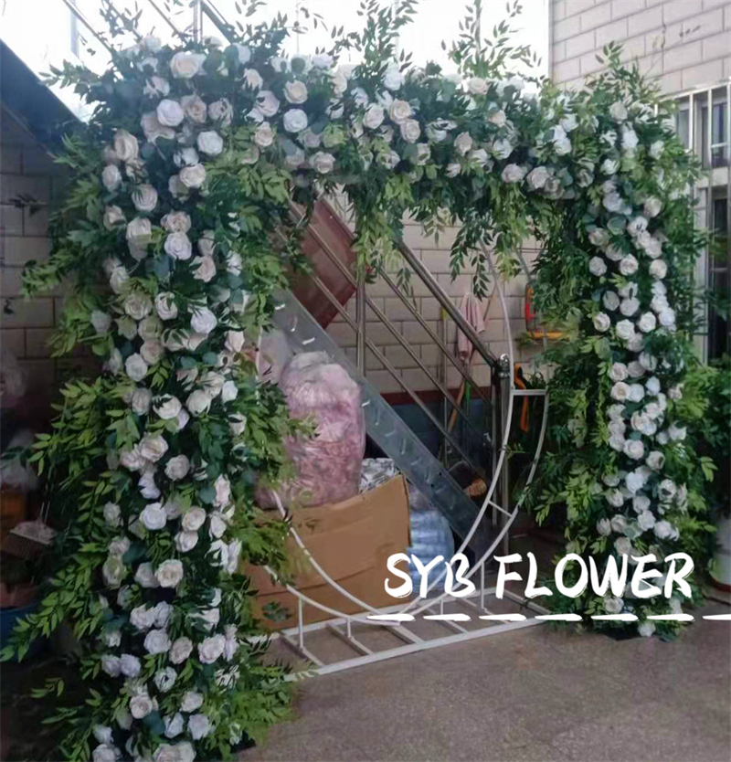 AC-003 Customized Wedding Arch Silk Artificial Flowers Gate Flowers Wedding Arch Backdrop For Wedding Entrance Decoration