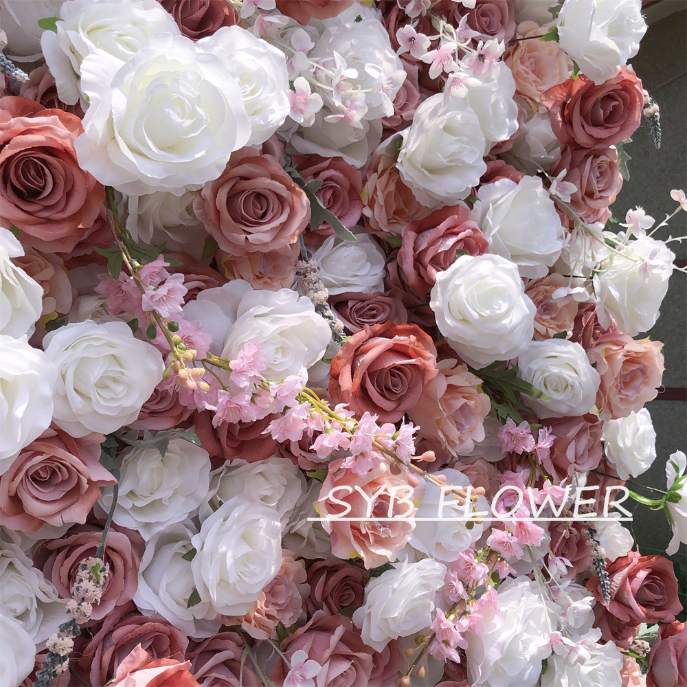 #236 Customized 3D/5D Cloth Back Roll up Articifial Flower Wall Backdrop For Wedding Event Party Decoration