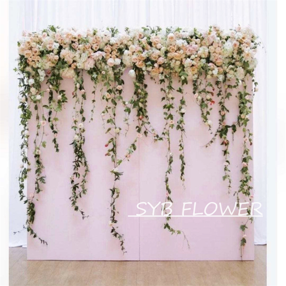 AC-007 Customized Wedding Arch Silk Artificial Flowers Gate Flowers Wedding Arch Backdrop For Wedding Entrance Decoration