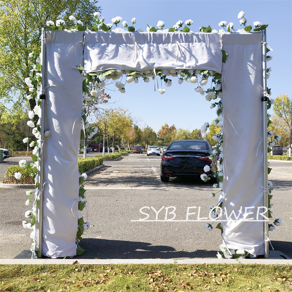 AC-034 Customized Wedding Arch Silk Artificial Flowers Gate Flowers Wedding Arch Backdrop For Wedding Entrance Decoration