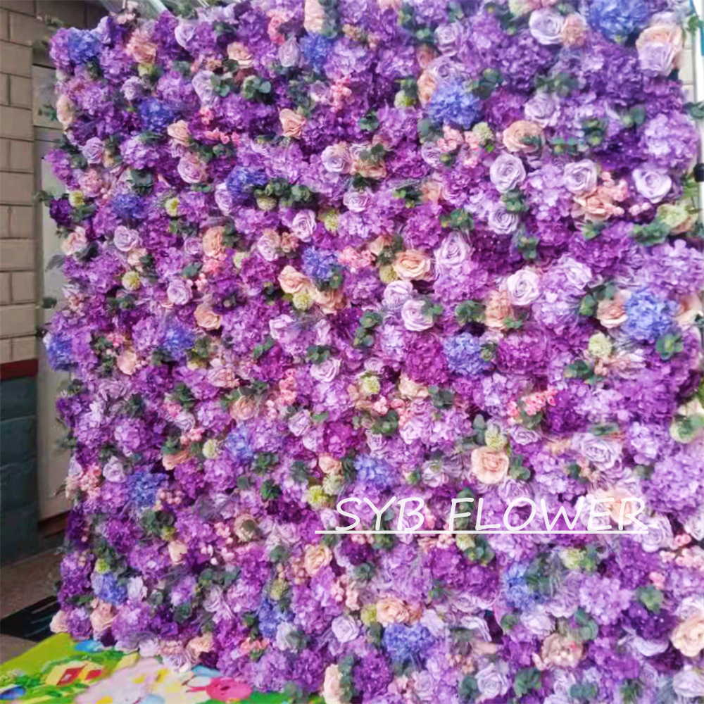 #252 Customized 3D/5D Cloth Back Roll up Articifial Flower Wall Backdrop For Wedding Event Party Decoration