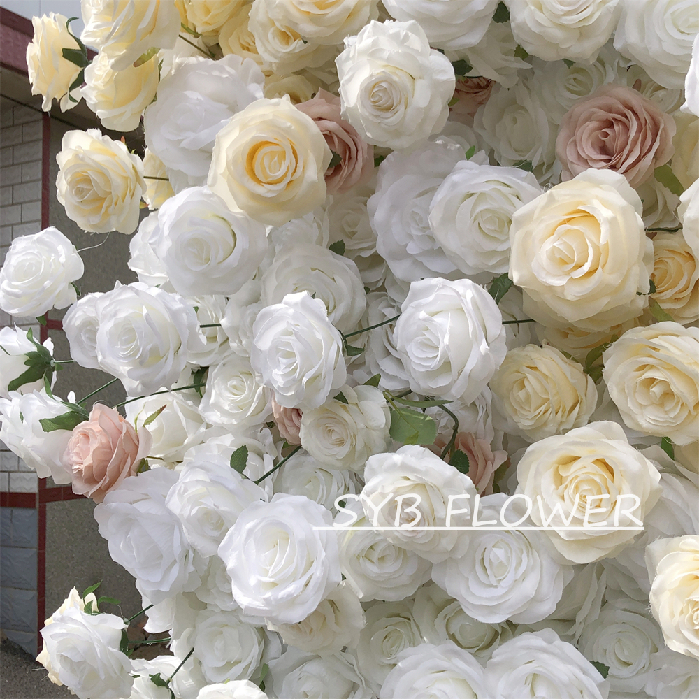 #298-6D Customized 3D/5D Cloth Back Roll up Articifial Flower Wall Backdrop For Wedding Event Party Decoration