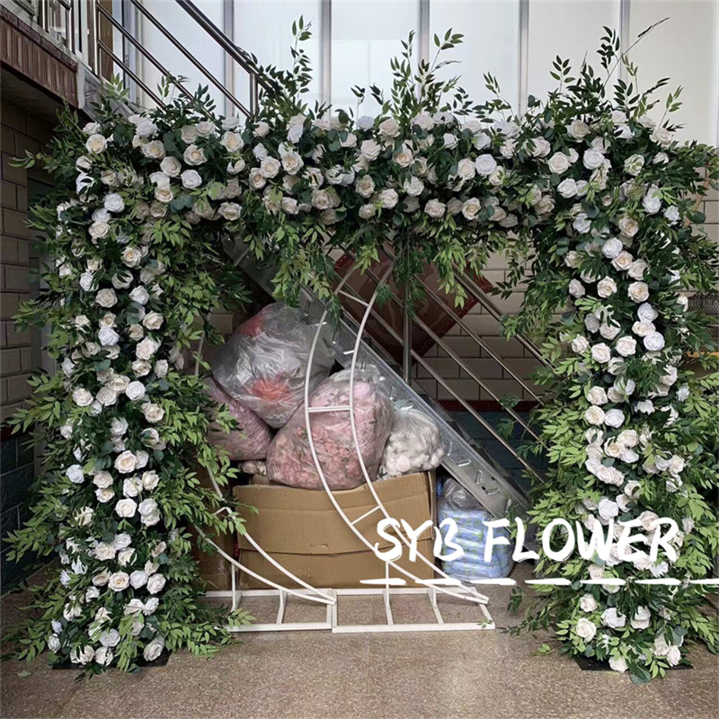 AC-003 Customized Wedding Arch Silk Artificial Flowers Gate Flowers Wedding Arch Backdrop For Wedding Entrance Decoration