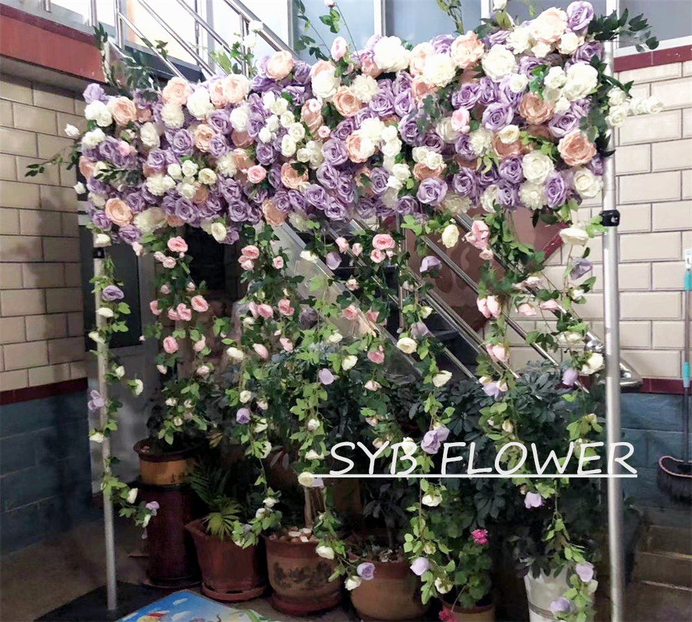 AC-006 Customized Wedding Arch Silk Artificial Flowers Gate Flowers Wedding Arch Backdrop For Wedding Entrance Decoration